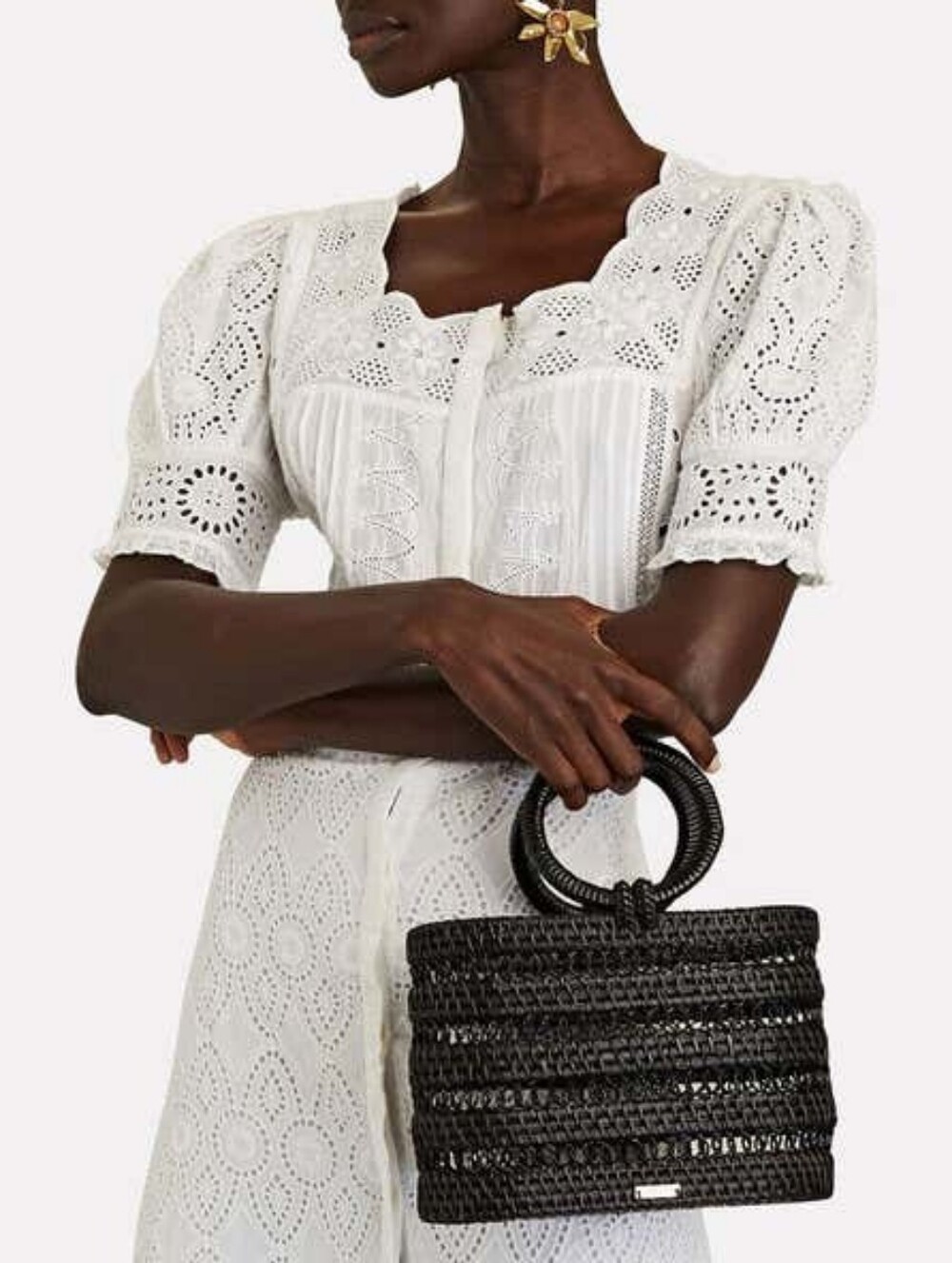 Cult Gaia Women Coco Mini O-Ring Handle Tote Bag | Black
